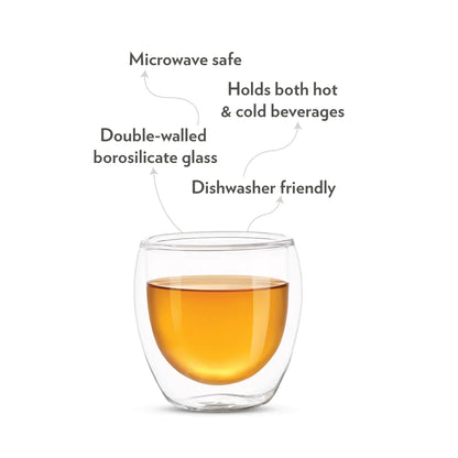 Borosil Bella Double Wall Glass Tumbler, Set of 2