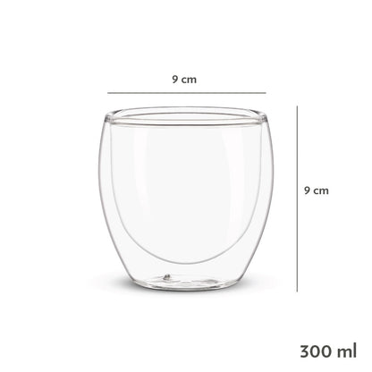 Borosil Bella Double Wall Glass Tumbler, Set of 2