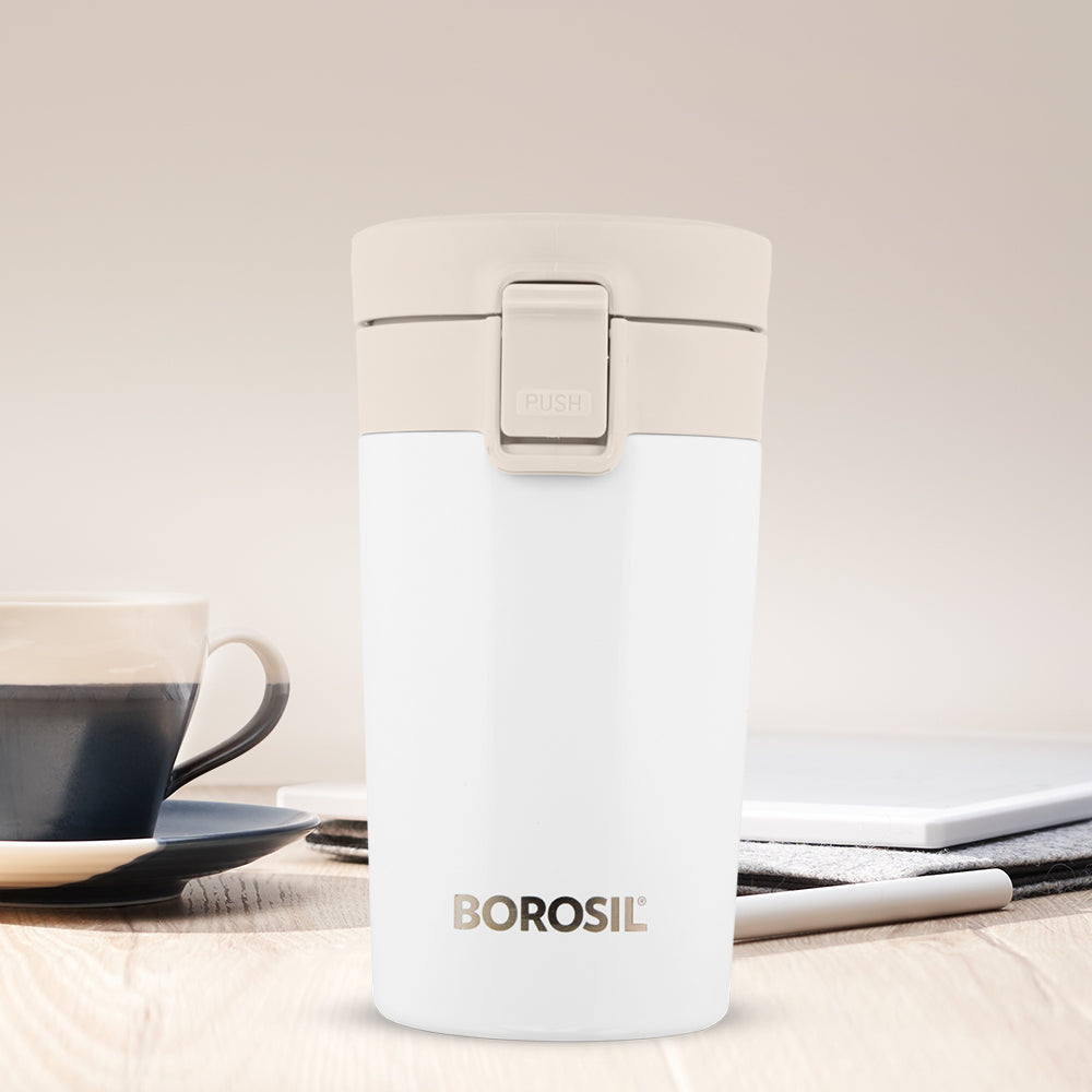 Borosil Coffeemate Insulated Mug Personalise, White