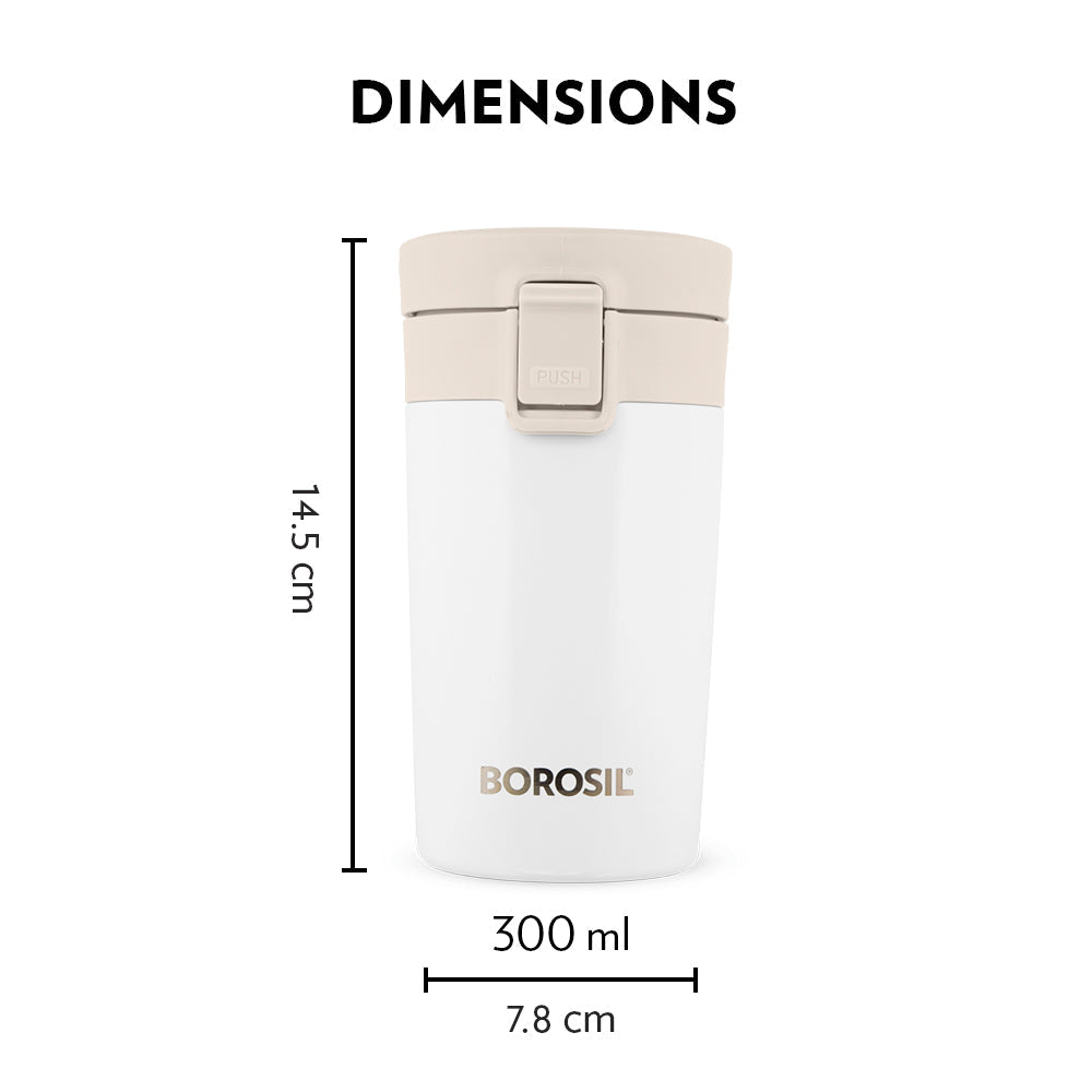 Borosil Coffeemate Insulated Mug Personalise, White