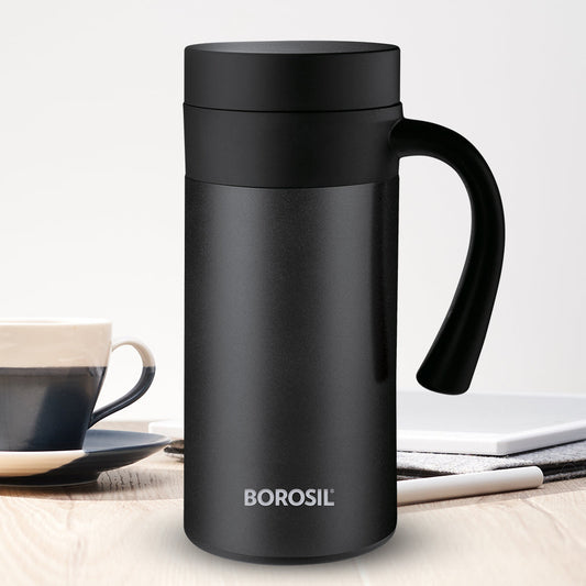 Borosil CafeTime Insulated Mug, Black, Personalise