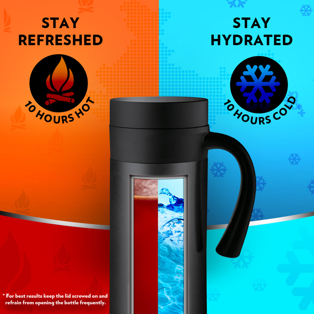 Borosil CafeTime Insulated Mug, Black, Personalise