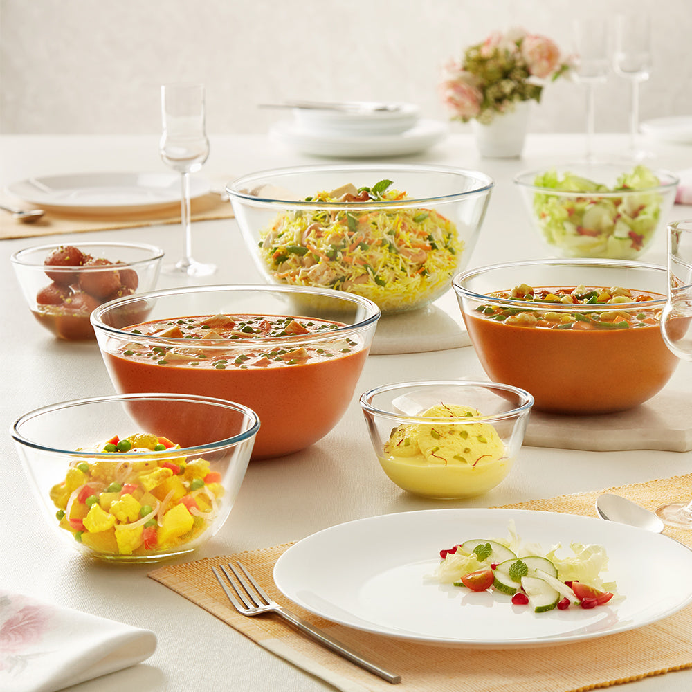 Borosil Basic Mixing Bowl w Lid Set of 3