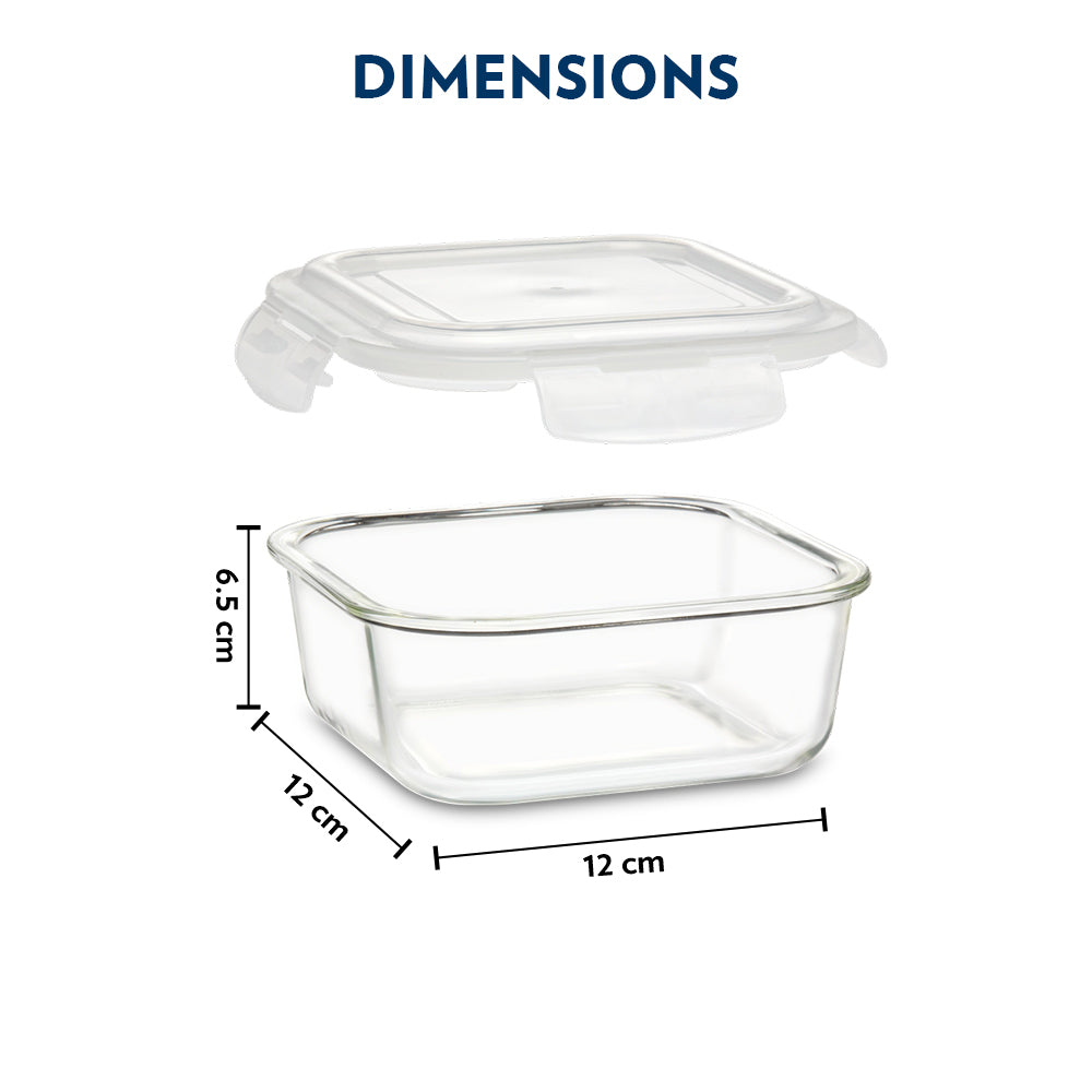Borosil Borosilicate Set of 12 Endura Jars - Labelled Storage Jars 3 x (300 ml + 600 ml + 900 ml + 1.2 L)