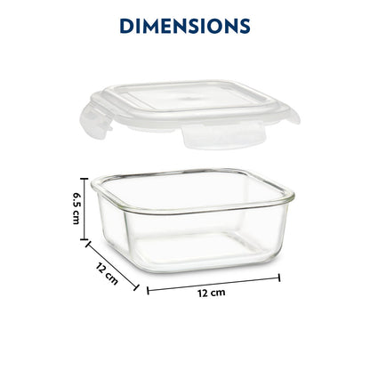Borosil Borosilicate Set of 12 Endura Jars - Labelled Storage Jars 3 x (300 ml + 600 ml + 900 ml + 1.2 L)