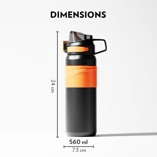 Borosil Adventure Bottle, Black