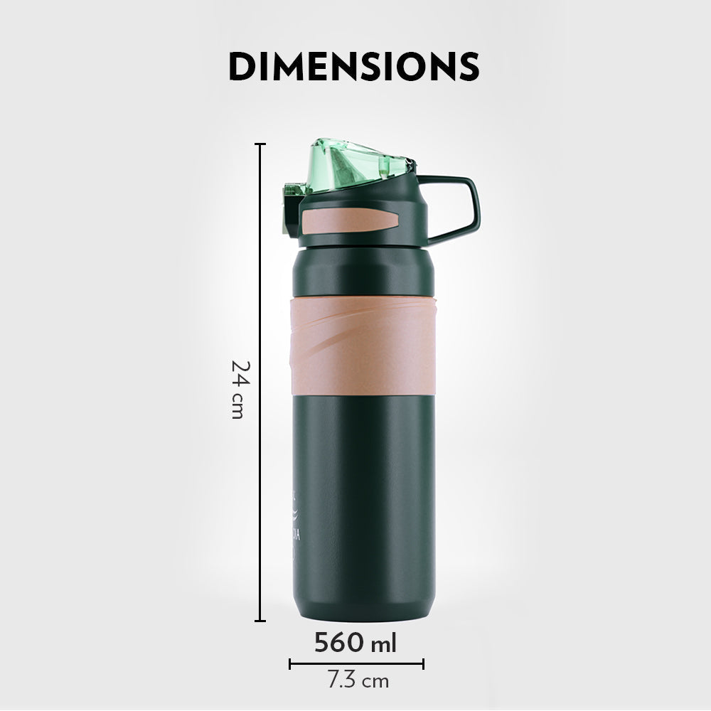 Borosil Adventure Bottle, Green