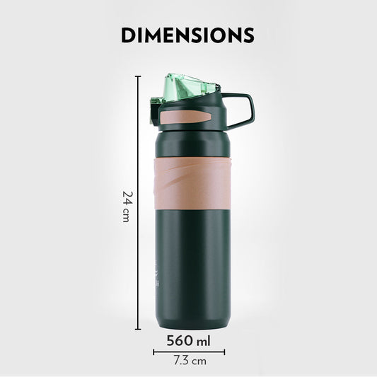 Borosil Adventure Bottle, Green