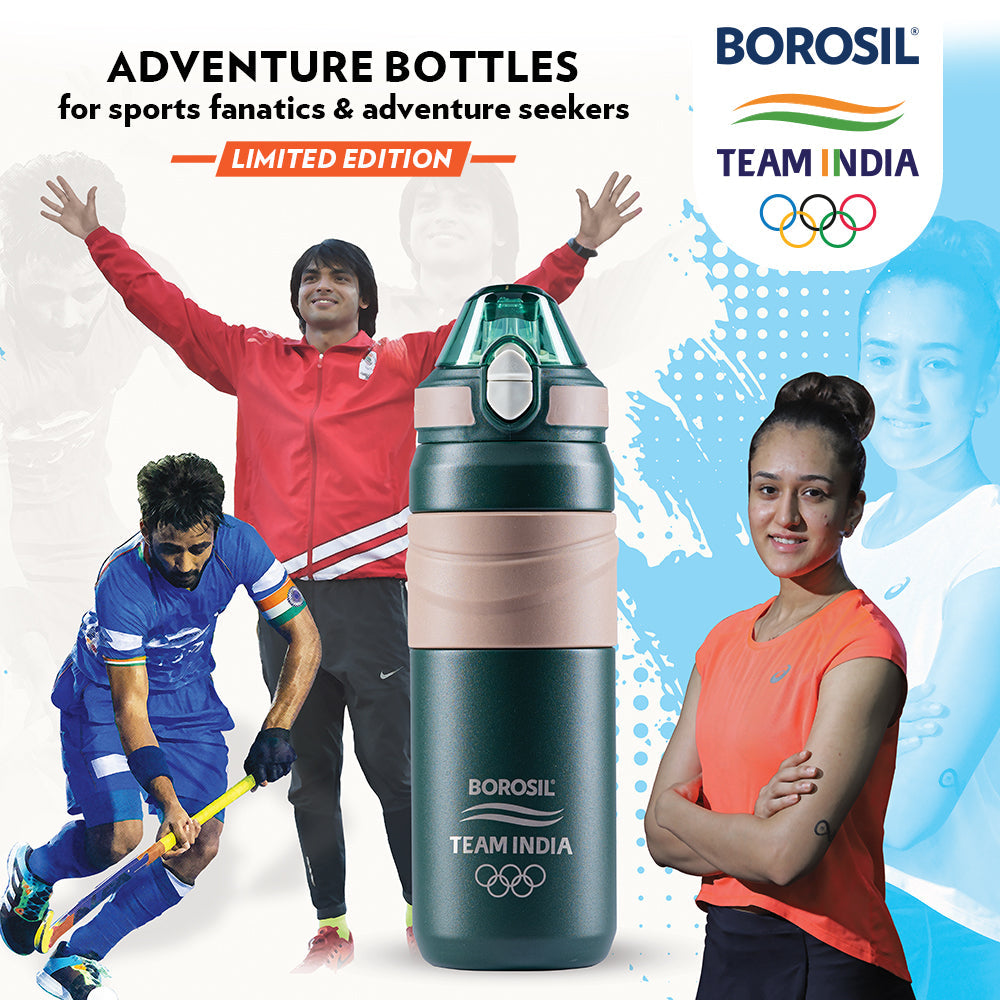 Borosil Adventure Bottle, Green