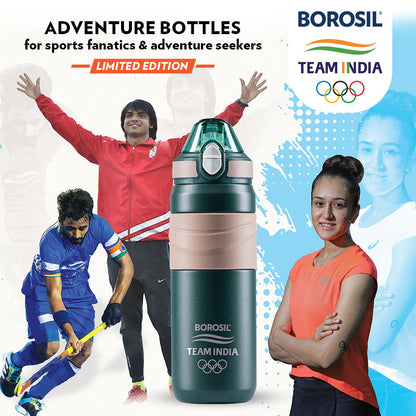 Borosil Adventure Bottle, Green