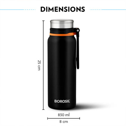 Aquafit Bottle, Black, 830 ml