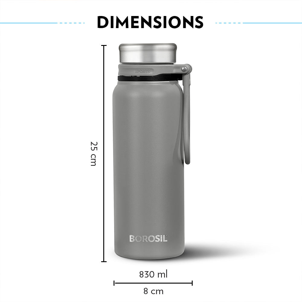 Aquafit Bottle, Grey, 830 ml