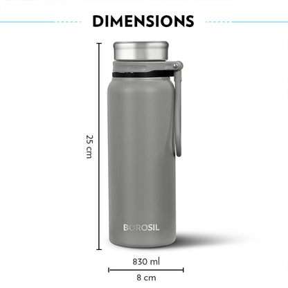 Aquafit Bottle, Grey, 830 ml