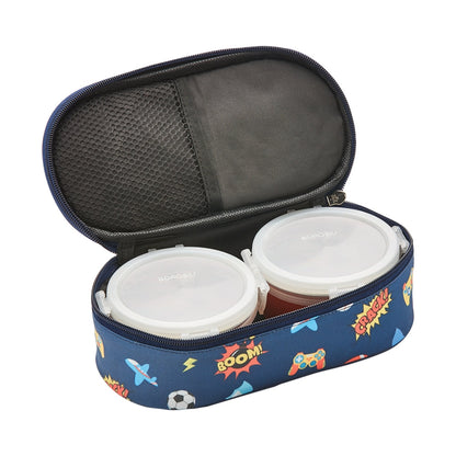 Borosil Blaze Blue Lunchbox, Round x 2 (Flat)