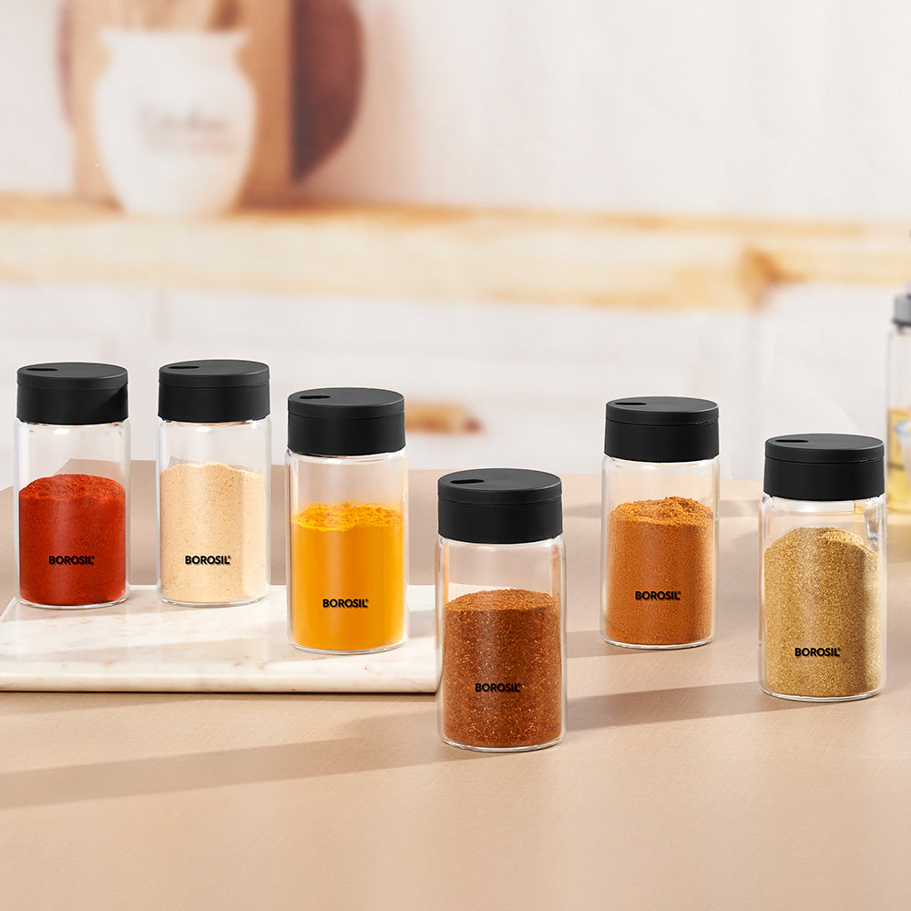 Borosil Glass Salt & Pepper Jar Set
