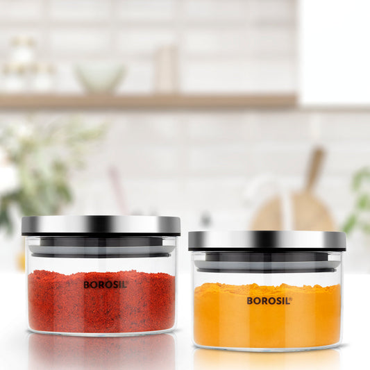Borosil Classic Storage Jar Set of 2, 300 ml