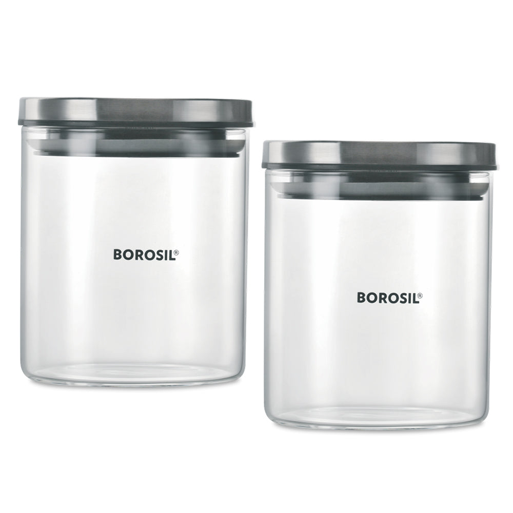 Borosil 2 Classic Jars w Wooden Tray