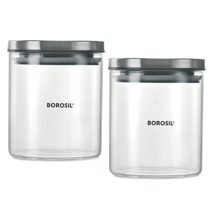 Borosil 2 Classic Jars w Wooden Tray