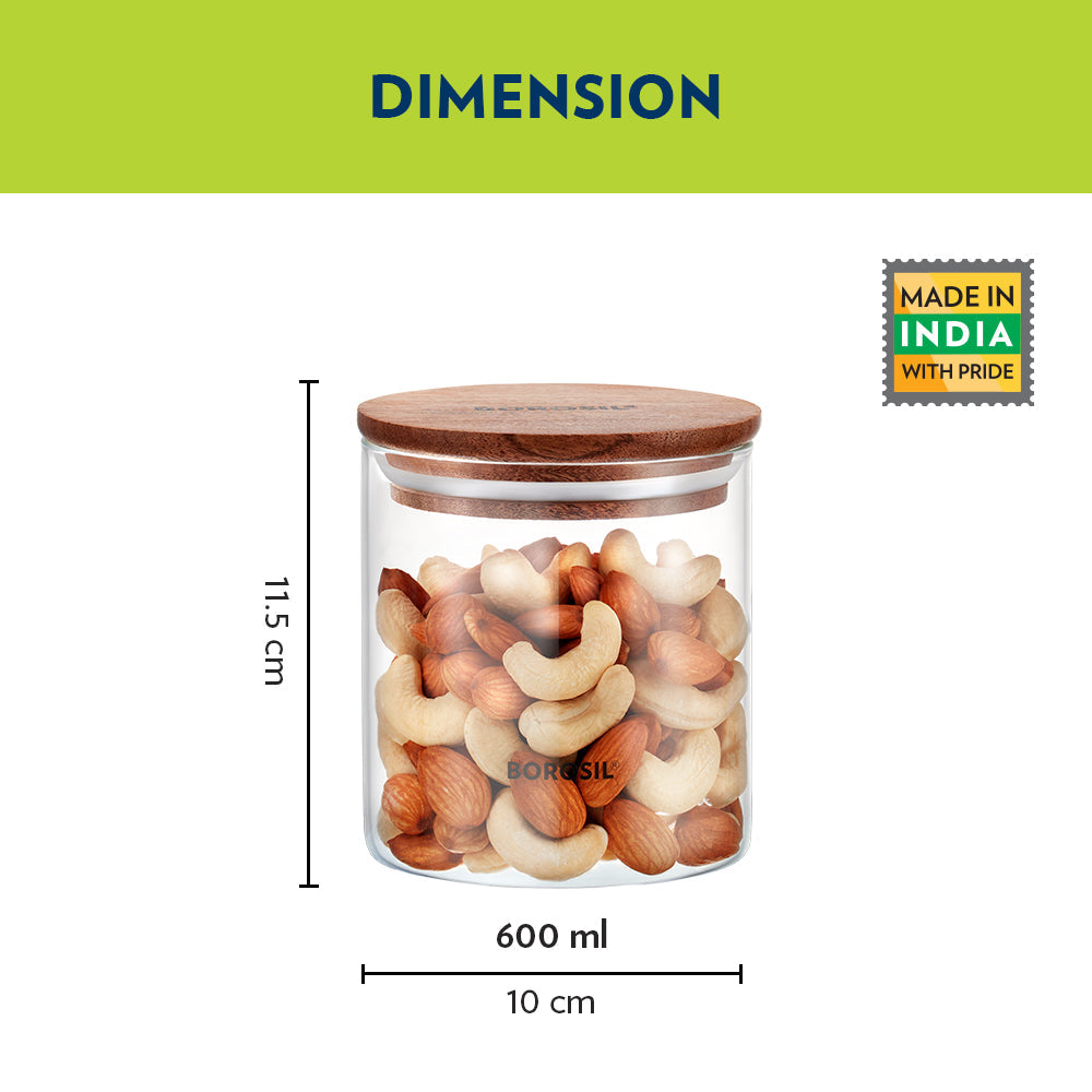 Borosil Classic Jar with Wooden Lid - Personalise