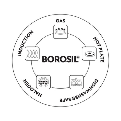 Borosil Cookfresh Triply Saucepan (Silicone Handle + Lid)