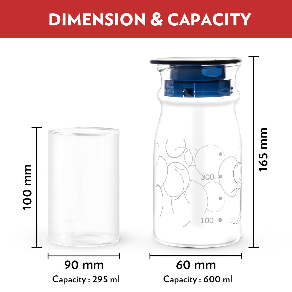 Borosil Aqua Set with 600 ml Jug