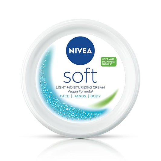NIVEA Soft Light Moisturizer, 300 ml | Instant Hydration with Vitamin E & Jojoba Oil | Non-Greasy Cream for Face, Body and Hands | For Smooth, Healthy Skin